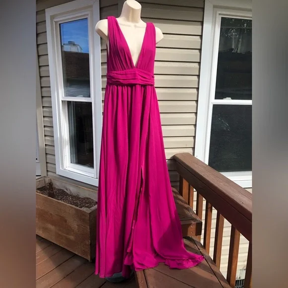 green emerald velvet dress Odyssa Halter Maxi Dress Magenta